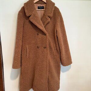 Donna Salyers Fabulous-Furs Long Brown Caramel Color Teddy Coat, Size XLG